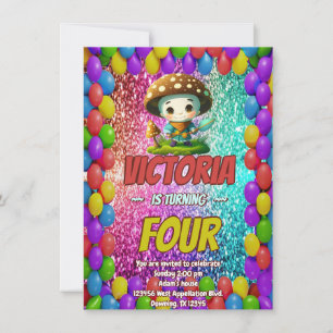 Geburtstag des Mushroom Guardian für Kinder Einladung