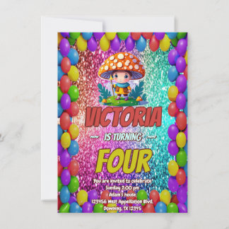 Geburtstag des Mushroom Guardian für Kinder Einladung