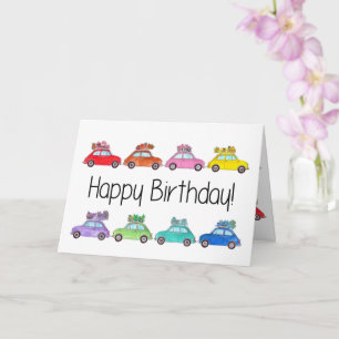 Geburtstag des Retro Fiat 500 Karte