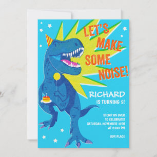 Geburtstag des spielerischen blauen Dinosaurus Einladung