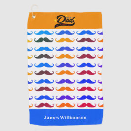 Geburtstag des Vaters Funny Mustache Individuelle  Golfhandtuch