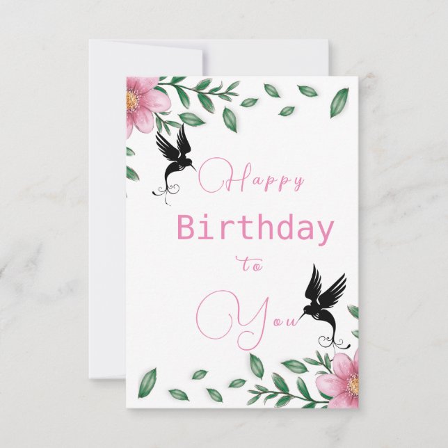 Geburtstag des Vogels Karte (Vorderseite)
