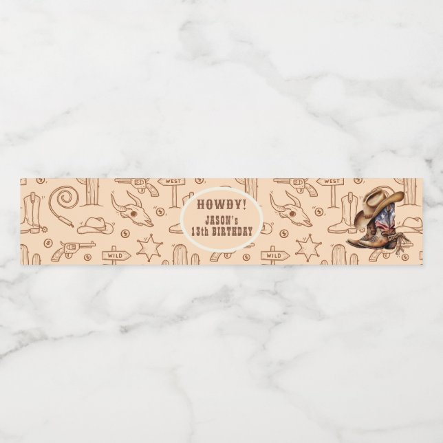 Geburtstag des wilden Westcowboy (Einzelnes Label)