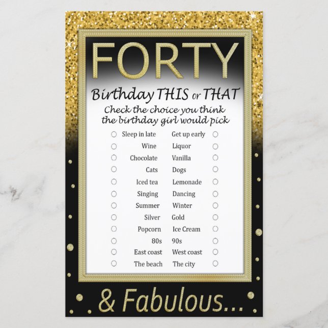 Geburtstag dieses oder jenes Spiel (Vorderseite)