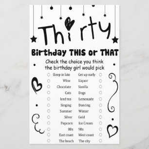 Geburtstag dieses oder jenes Spiel