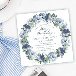 Geburtstag, Dusty Blue Blume Wreath Einladung<br><div class="desc">Weiche Aquarellblau-Rose und Bauern schaffen einen hübschen Frühjahrskranz, um diesen 60. Geburtstag zu schmücken. Die Typografie fügt eine elegante Ästhetik hinzu. Diese elegante Geburtstagseinladung ist sowohl in traditioneller als auch in herunterladbarer Version erhältlich. Es ist Teil der Sammlung Dusty Blue Floral. Es lasse Ihnen, ein Thema zu wählen und dann...</div>