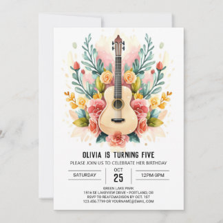 Geburtstag einer Musikergitarre Einladung