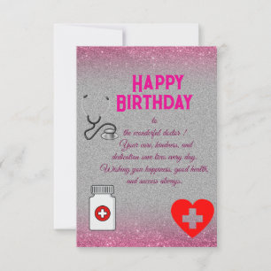 Geburtstag eines Arztes im stilvollen Design Karte