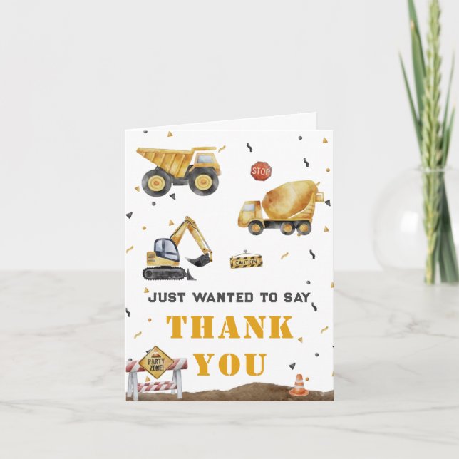 Geburtstag eines Baujungen Dankeskarte (Vorderseite)