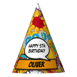Geburtstag eines benutzerdefinierten Comic-Superhe Partyhütchen