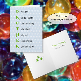 Geburtstag eines Bruder-Text-Sterns Karte