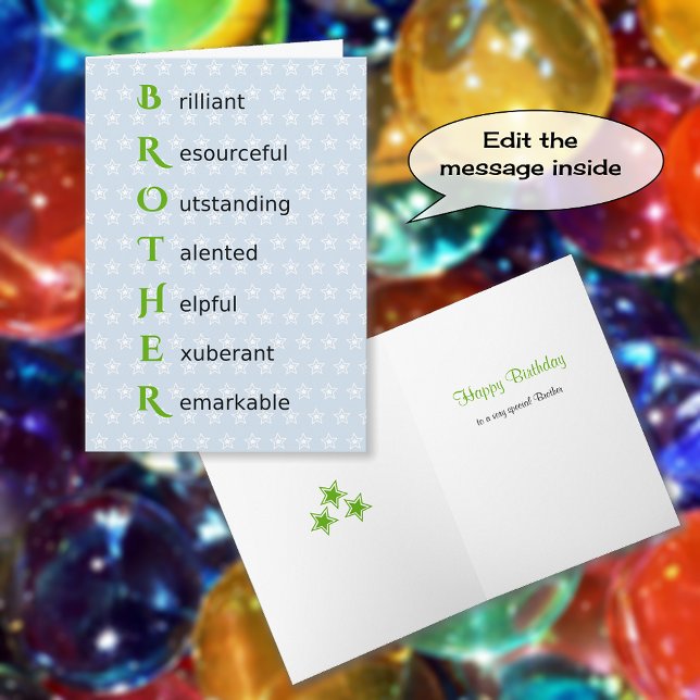 Geburtstag eines Bruder-Text-Sterns Karte (Von Creator hochgeladen)