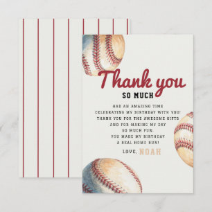 Geburtstag eines Vintage-Baseball-Neulingsjungen Dankeskarte