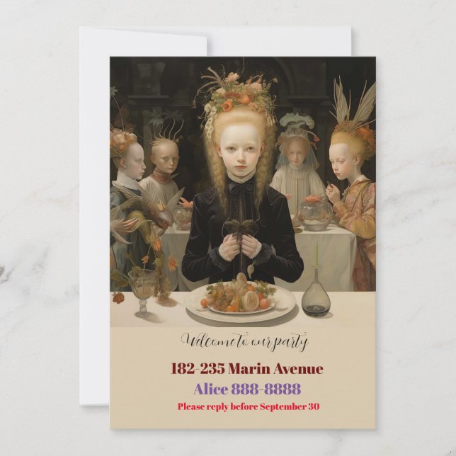 Geburtstag eines Vintagen Mädchens Einladung (Vorderseite)