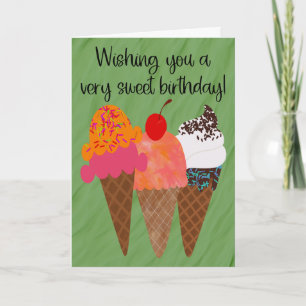 Geburtstag-Eiscreme-Waffeln Karte