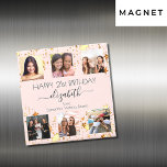 Geburtstag Foto Collage Rose Gold beste Freunde Magnet<br><div class="desc">Zum 21. Geburtstag einer Frau (oder eines beliebigen Alters) feiert sie ihr Leben mit einer Collage von 6 Ihrer hochwertigen Fotos von ihr, ihren Freunden, der Familie, dem Interesse oder den Haustieren. Personalisieren und fügen Sie ihren Namen, Alter 21 und Ihre Namen. Schwarzer Text. Eine gürtliche und weibliche Rose goldene...</div>