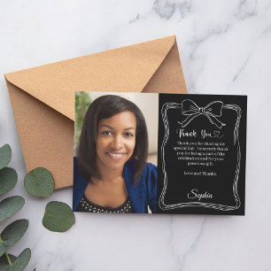 Geburtstag Foto handgeschriebener Bogen Schwarz-we Dankeskarte