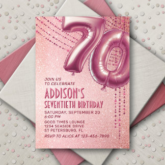 Geburtstag Frauen Rose Gold Einladung