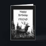Geburtstag FRIEND Vintag Stag Hirsche Tier Karte<br><div class="desc">Happy Birthday FRIEND Vintag Stag,  Hirsche,  Wildtiere,  Natur</div>