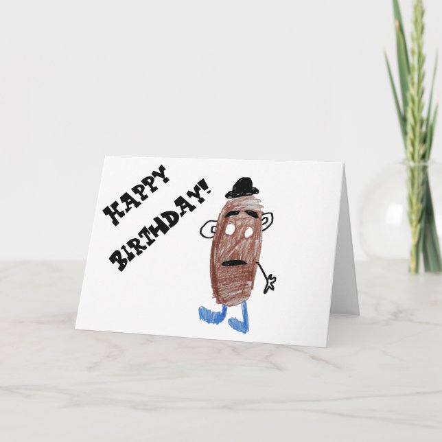Geburtstag - Funny Potato Person Toy - Blank - Mat Karte (Vorderseite)