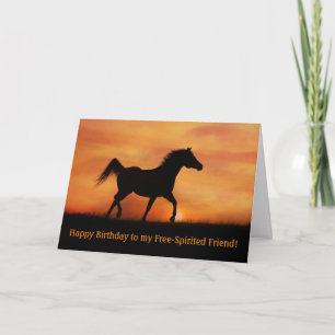 Geburtstag für Freunde Niedliches Pferd Happy Gebu Karte