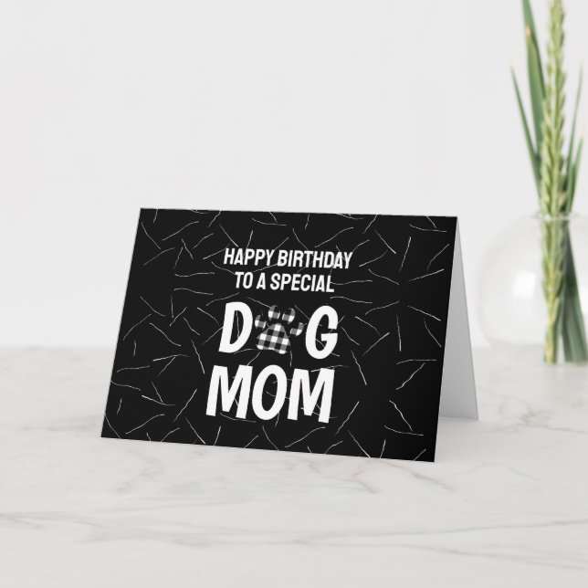 Geburtstag für Hunde Mama Pawprint mit Hundehaar Karte (Vorderseite)
