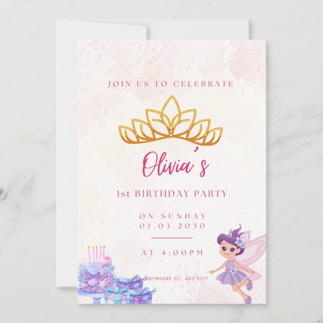 Geburtstag für Mädchen Einladung (Vorderseite)