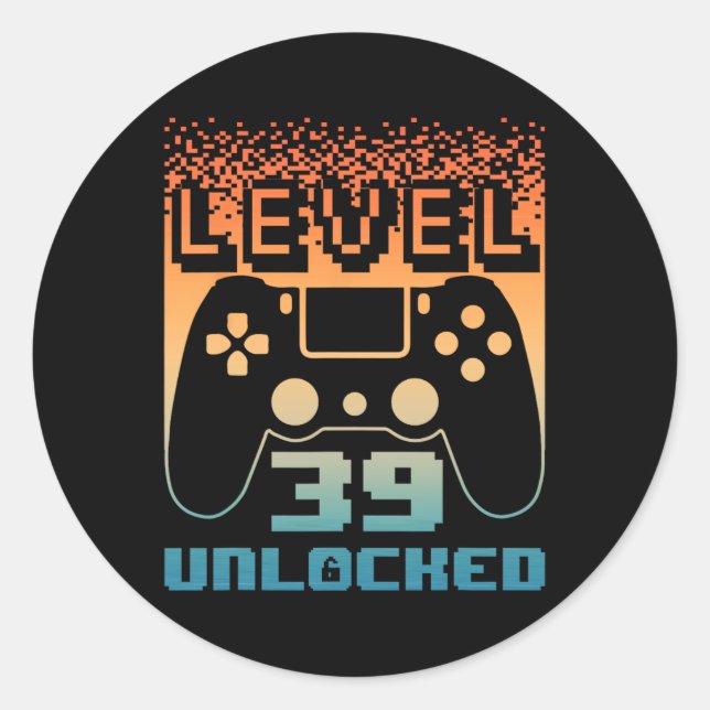 &# Geburtstag für Männer Level &# Unlocks Runder Aufkleber (Vorderseite)