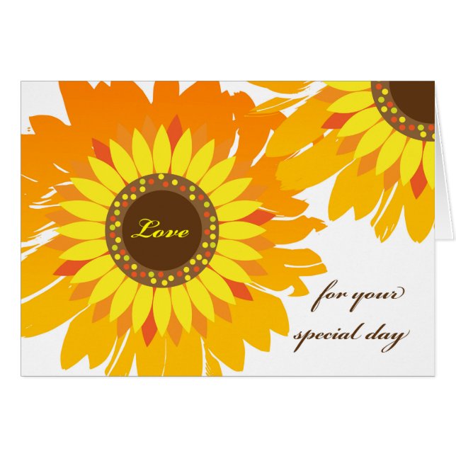 Geburtstag für Partner, Helle Sonnenblumen (Vorderseite (Horizontal))