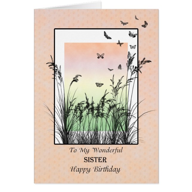 Geburtstag für Schwester, mit Schmetterlingen (Vorne)