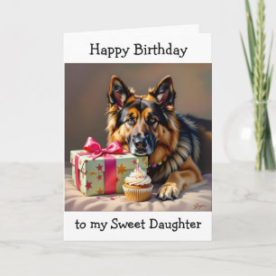 Geburtstag für Schwester   Schäferhund Karte