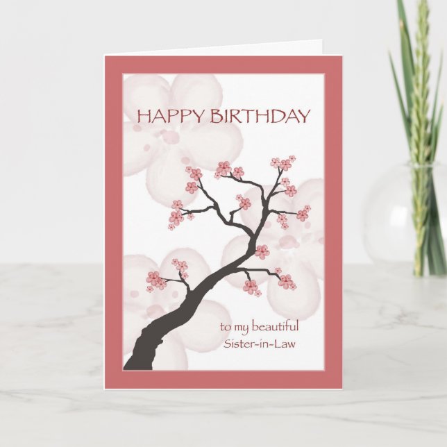 Geburtstag für Schwiegervater, chinesischer Blosso Karte (Vorderseite)