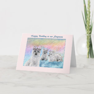 Geburtstag für Stepmutter, Westberland-Terrier Karte