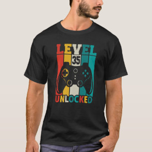 Geburtstag Gaming Geburtstag Stufe 35 Entsperrt T-Shirt