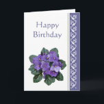 Geburtstag, Gedicht-Usambaraveilchen-lila Blume Karte<br><div class="desc">Wenn ich eine Blume für jedes Mal i-Gedanken von Ihnen hatte,  könnte ich durch meinen Garten für immer gehen. Geburtstags-Gruß Alfreds Tennyson für die Person die Liebe-Blumen und besonders Usambaraveilchen</div>