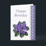 Geburtstag, Gedicht-Usambaraveilchen-lila Blume Karte<br><div class="desc">Wenn ich eine Blume für jedes Mal i-Gedanken von Ihnen hatte,  könnte ich durch meinen Garten für immer gehen. Geburtstags-Gruß Alfreds Tennyson für die Person die Liebe-Blumen und besonders Usambaraveilchen</div>