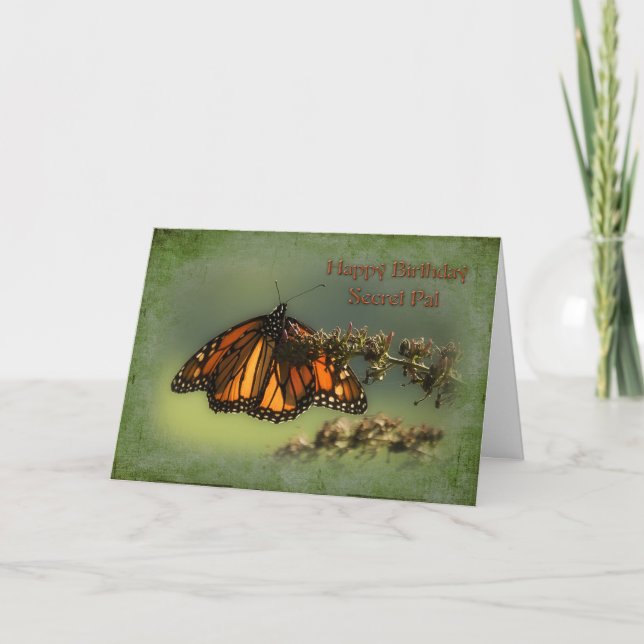 Geburtstag - geheimer Kumpel - Schmetterling Karte (Vorderseite)
