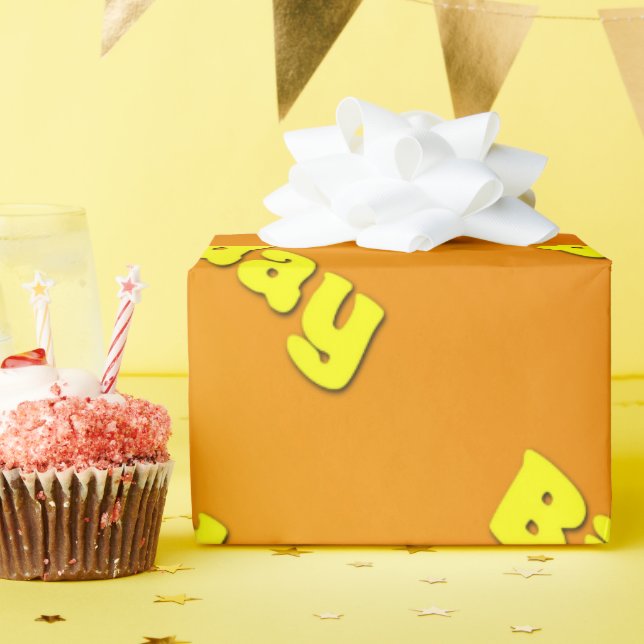 Geburtstag (gelb) geschenkpapier (Geburtstagsparty)