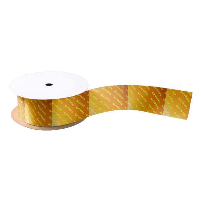 Geburtstag (gelb) satinband (Spule)
