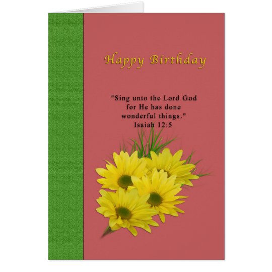 Geburtstag, gelbe Gänseblümchen, religiös Karte