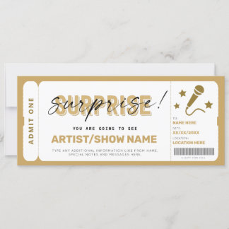 Geburtstag Geschenk Konzert Ticket Vorlage zeigen 