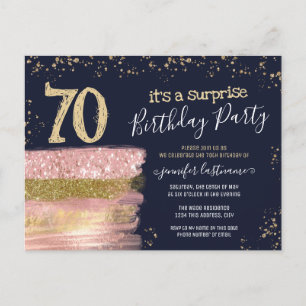 Geburtstag Glitzer Cake Überraschung Party Postkar Postkarte