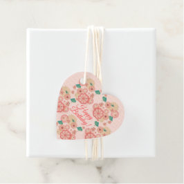 Geburtstag glücklich - Frühjahr Peach Blume Garten Geschenkanhänger