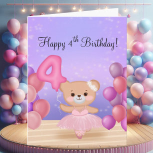 Geburtstag Glückwunsch Teddy Bear Ballerina zur Bü Karte