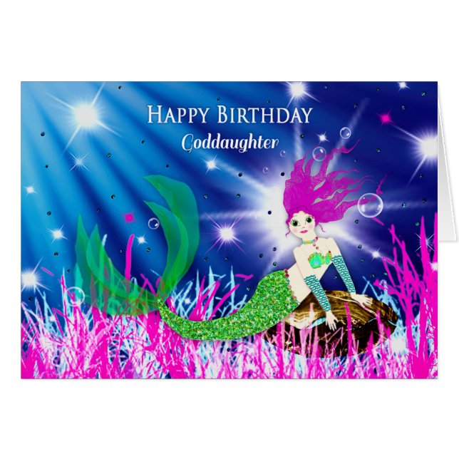 Geburtstag, Godtochter, Meerjungfrau in der Tiefse (Vorderseite (Horizontal))