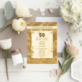 Geburtstag Golden Jubilee Vellum Einladungen