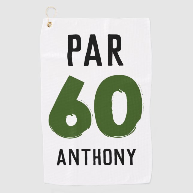 Geburtstag Golfer Funny 60. glücklicher Vater Par Golfhandtuch (Vorderseite)