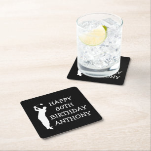 Geburtstag Golfer Funny 80. glücklicher Vater Par Rechteckiger Pappuntersetzer
