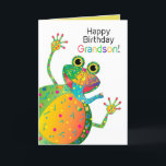 Geburtstag, Grandson, Frog, Kaleidoskop-Sammlung Karte<br><div class="desc">Sehen Sie viele andere Designs in dieser hellen Kaleidoskop Kollektion.  Siehe unter MEINE SAMMLUNGEN - KALEIDOSCOPE-SAMMLUNG</div>