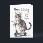 Geburtstag Grandson Fun Niedliche Katze auf Kick S Karte<br><div class="desc">Geburtstag Grandson Fun Niedliche Katze auf Kick Scooter</div>